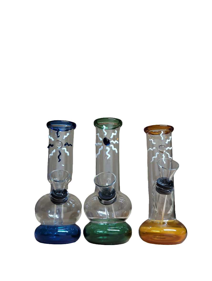 Mini Bong Glass Stem & Bowl 13cm (Sun)
