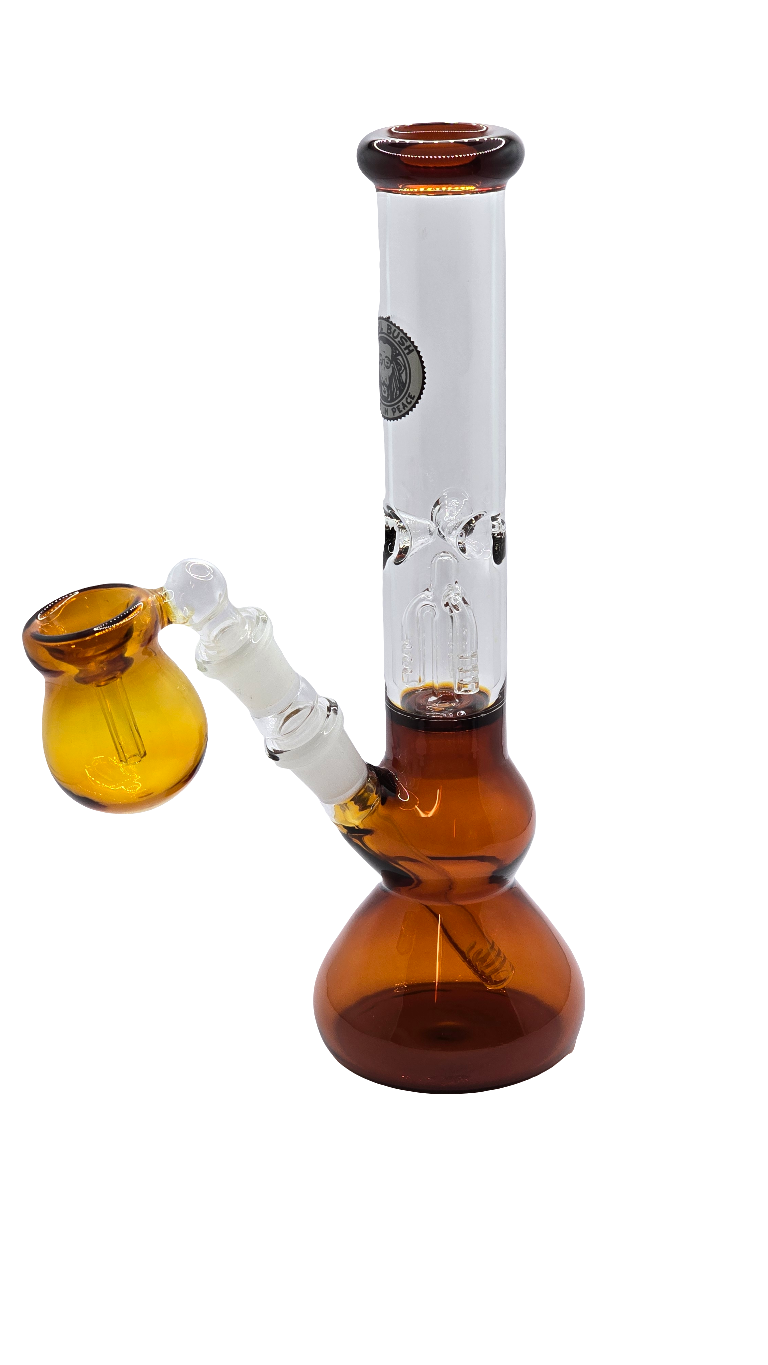 Basil Bush Glass Bong 25cm Ice Bong Amber w/Ash Catcher