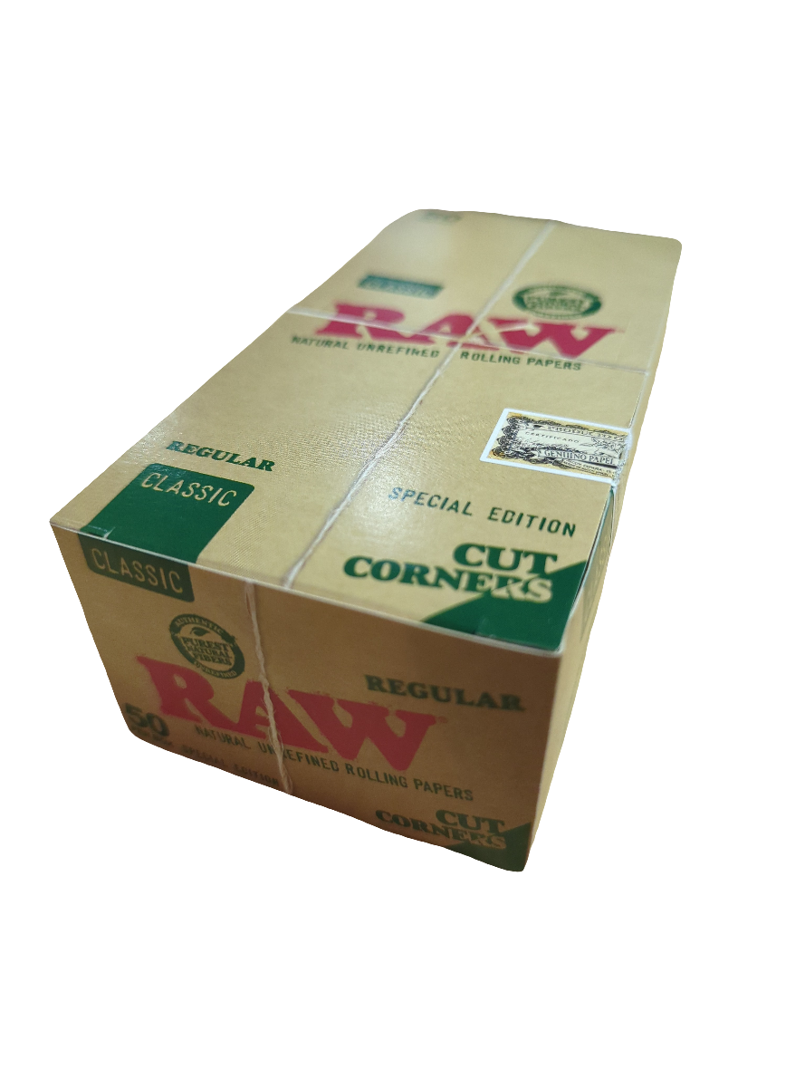 RAW CLASSIC Special Edition Cut Corners Single Wide Rolling Papers (50 per box) BOX
