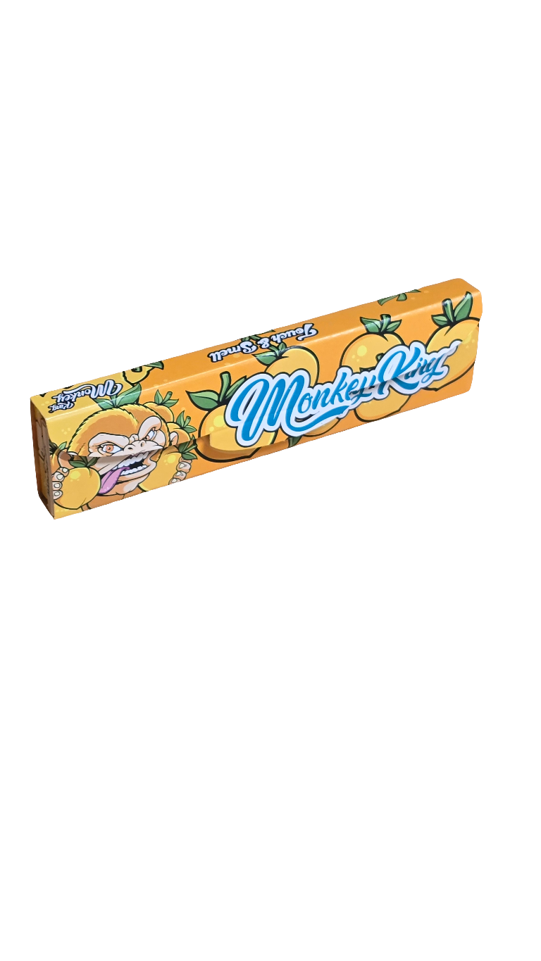 Monkey King Ice Peach Flavour King Size Slim Paper + Tips - 10 Pack