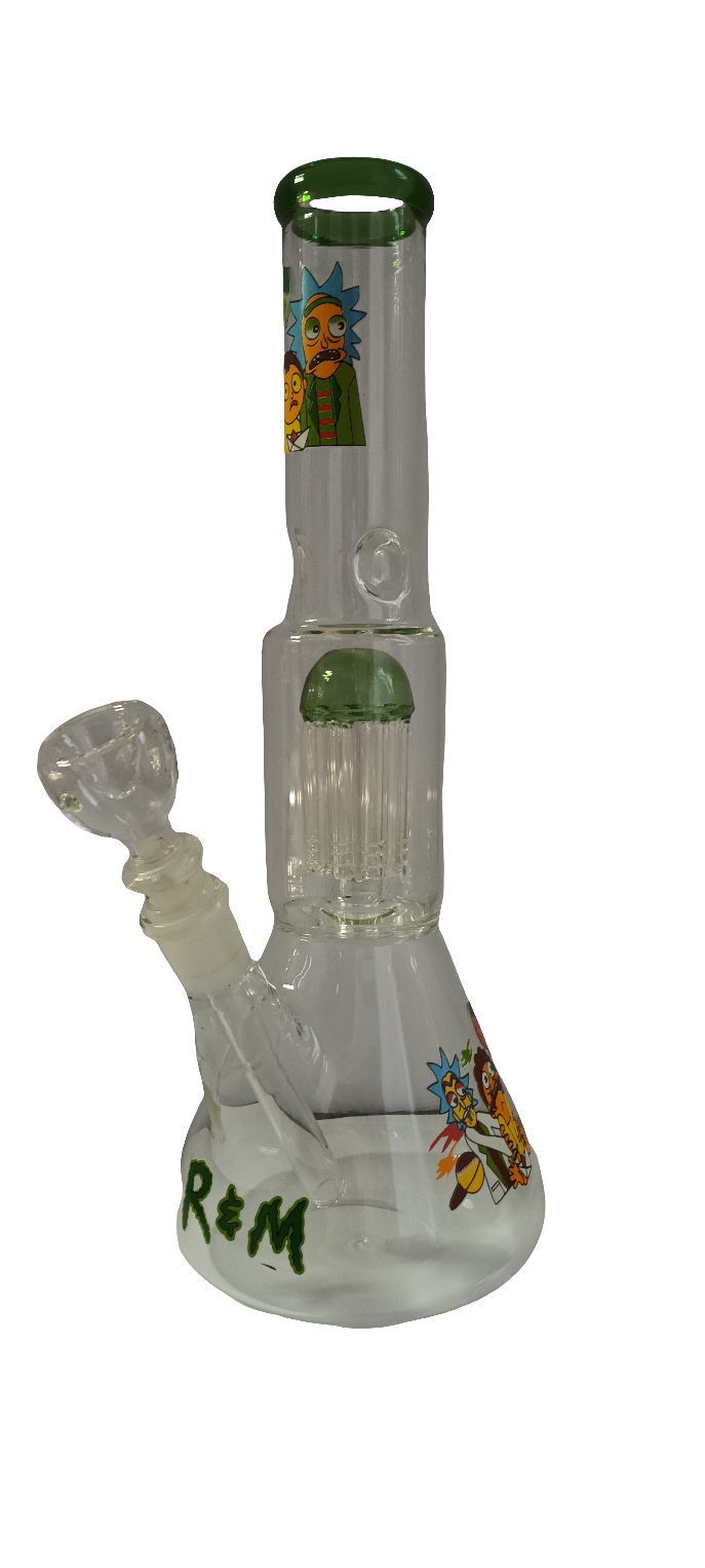 R&M Design Percolator Glass Waterpipe 12inch