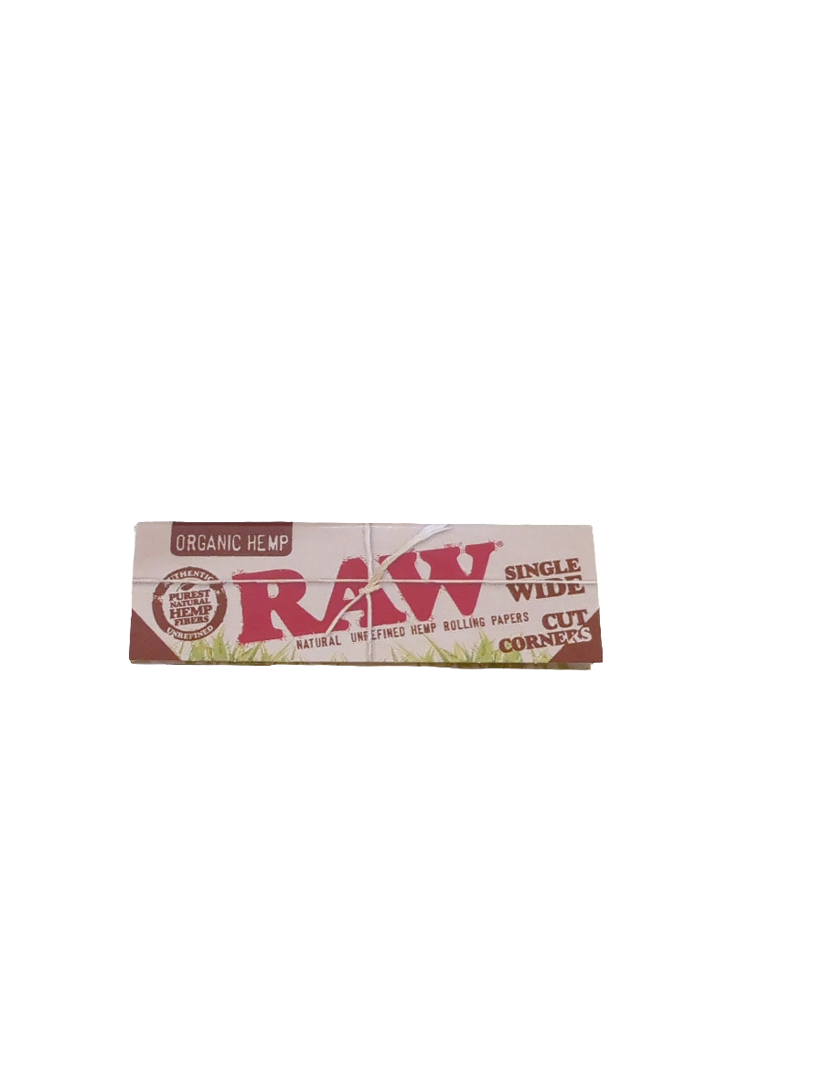RAW ORGANIC HEMP Cut Corners Single Wide Rolling Papers 10 Pack