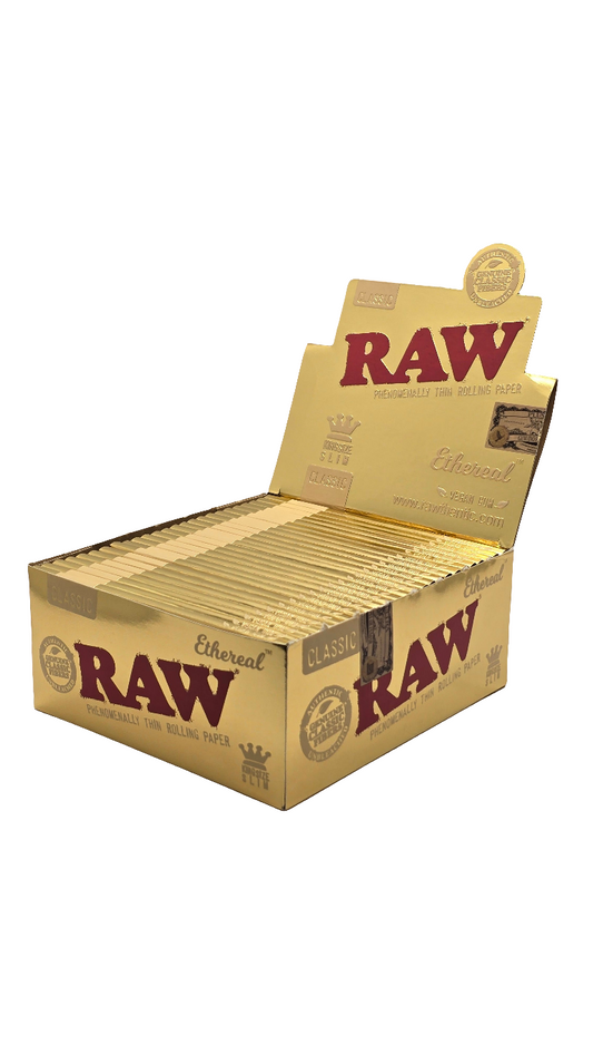 RAW Ethereal Gold - Ultra-Thin Kingsize Slim Rolling Papers Single Pack