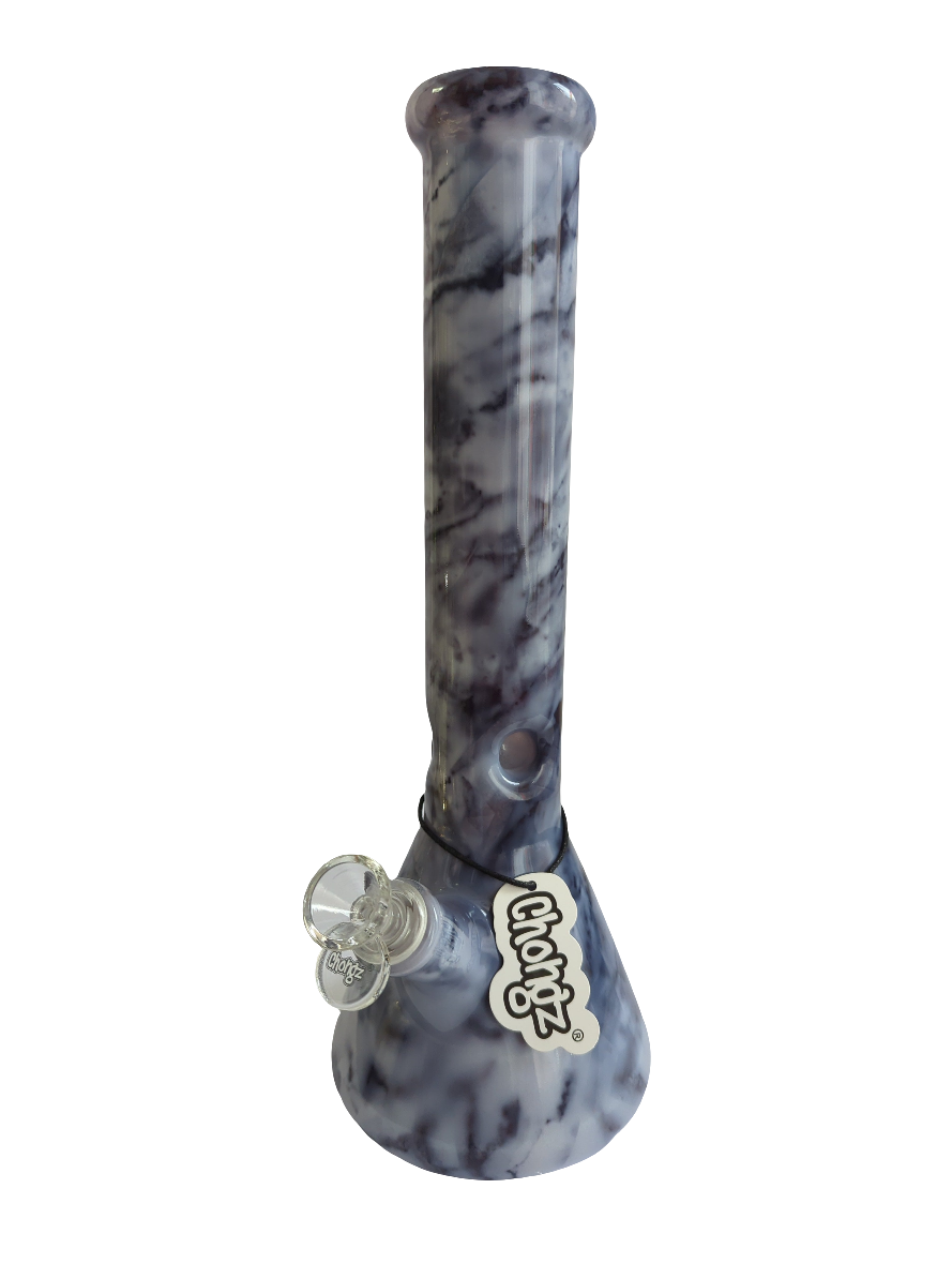 Chongz Glass 35cm 5mm "Tye Dye" Grey Waterpipe