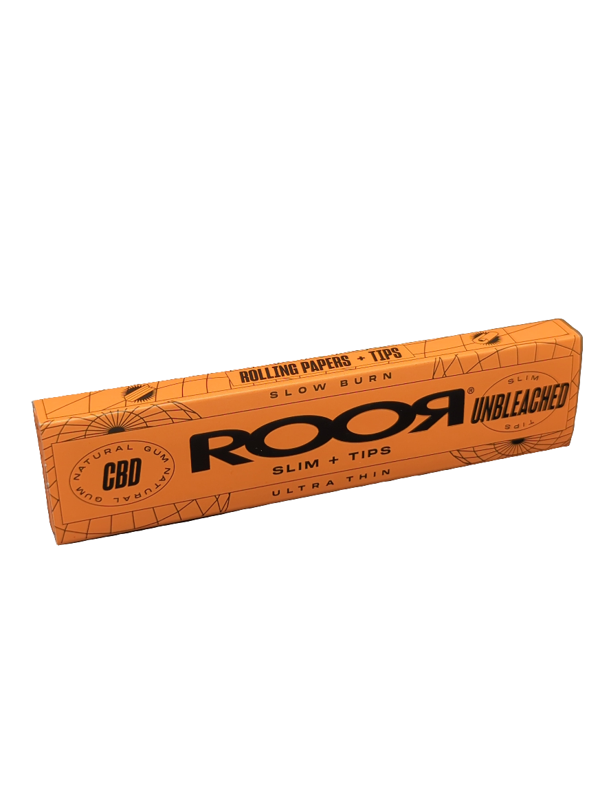 ROOR CBD Gum - Rolling Papers + Tips - Unbleached (Orange) Single Pack