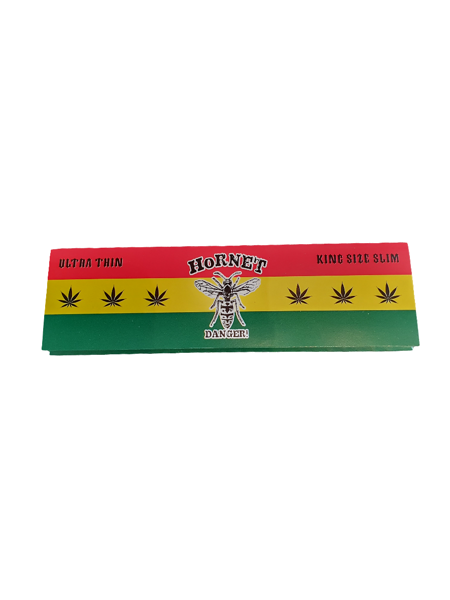 Hornet Kingsize Rolling Papers Ultra Thin Rasta Single Pack