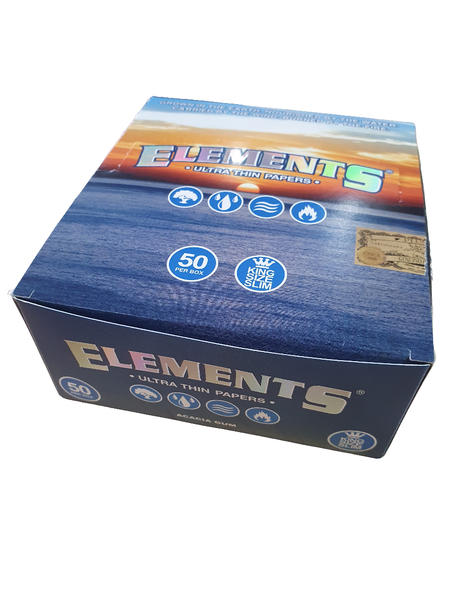 ELEMENTS BLUE Kingsize Slim Rolling Papers BOX