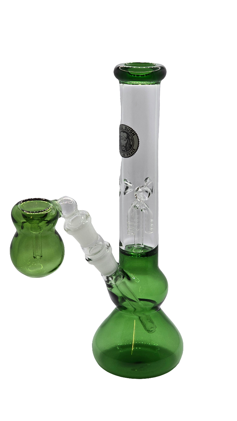 Basil Bush Glass Bong 25cm Ice Bong Green w/Ash Catcher