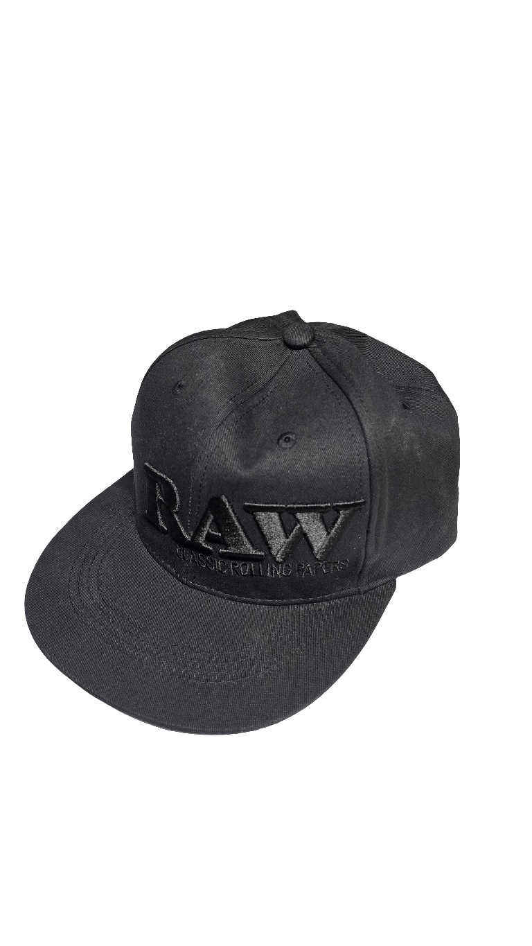 RAW Snapback Cap with Black Logo