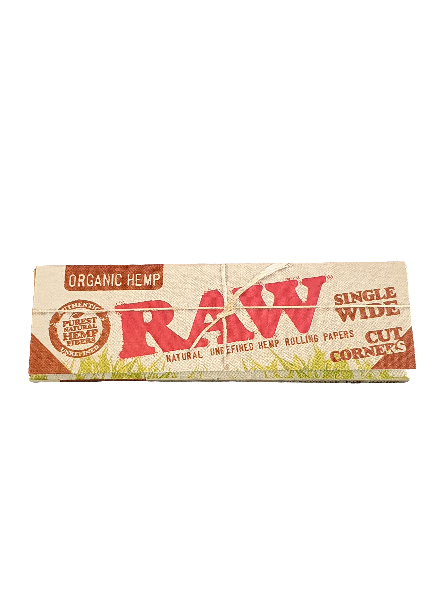 RAW ORGANIC HEMP Cut Corners Single Wide Rolling Papers Single Pack