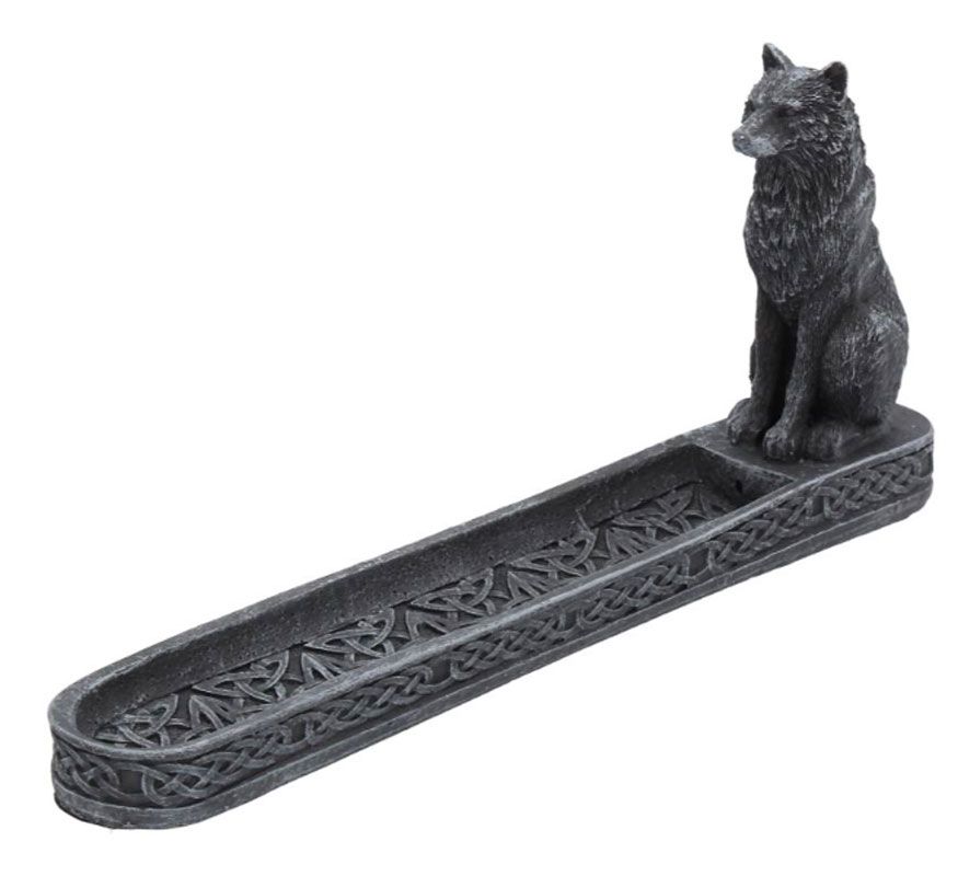 Catching The Scent Obsidian Wolf IncenseStick Burner 25cm