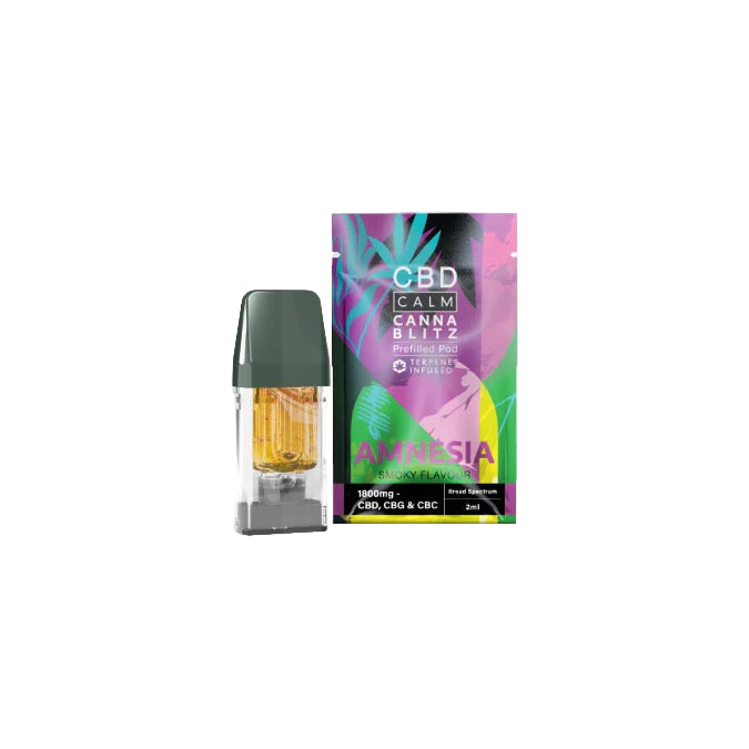 CBD Calm CANNABLITZ 1800mg CBD + CBG + CBC Prefilled Pod - Amnesia