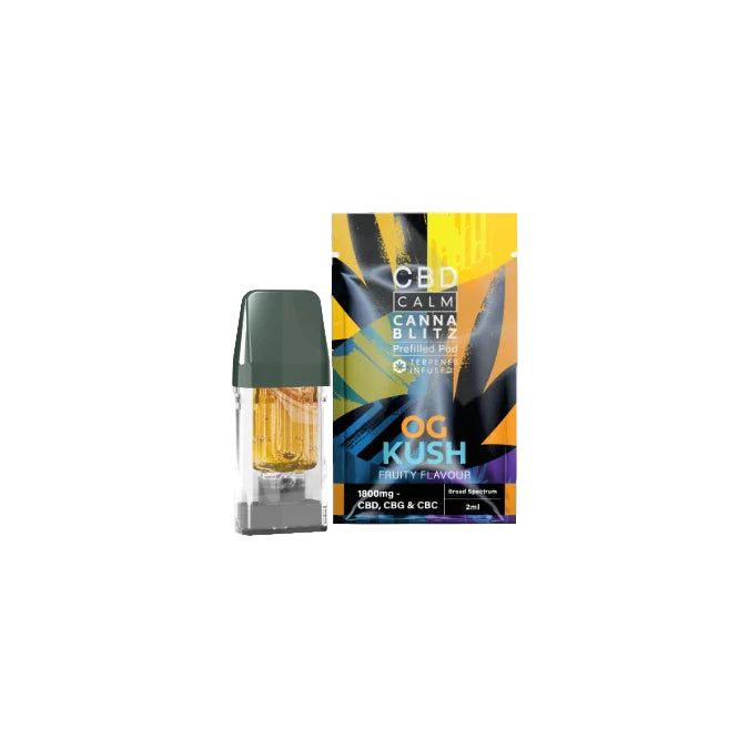 CBD Calm CANNABLITZ 1800mg CBD + CBG + CBC Prefilled Pod - OG Kush
