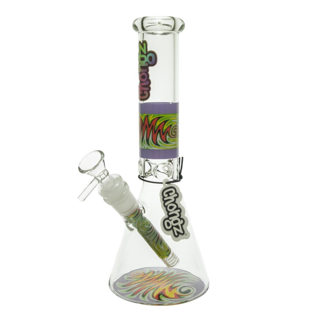 Chongz Glass 25cm Freak Scene 5mm Glass Beaker - Purple