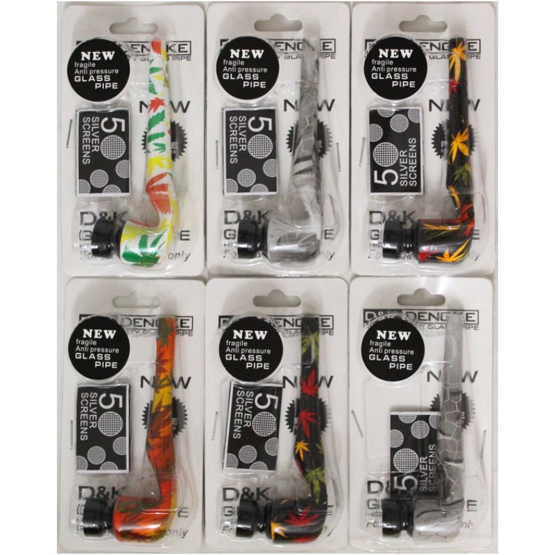 D&K Rasta Design Glass Pipe with Screen