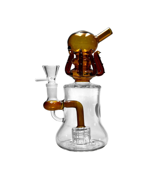 Basil Bush Glass Small 18cm Percolator Bong (14mm) OCTOPUS 280gm