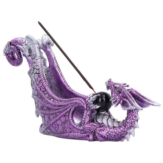 Draconic Essence Purple Dragon Incense Holder 26cm
