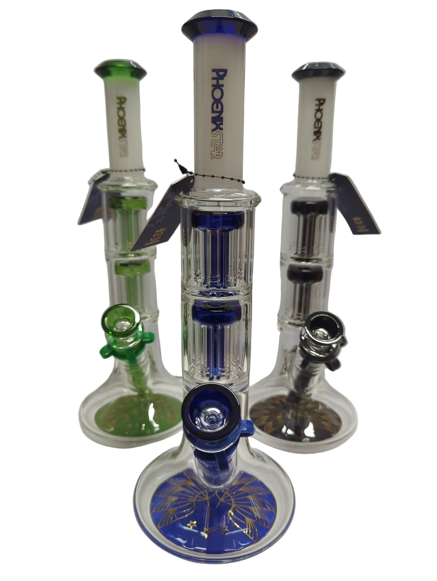 Phoenix Star 12 inch Double Tree Perc Beaker Bong