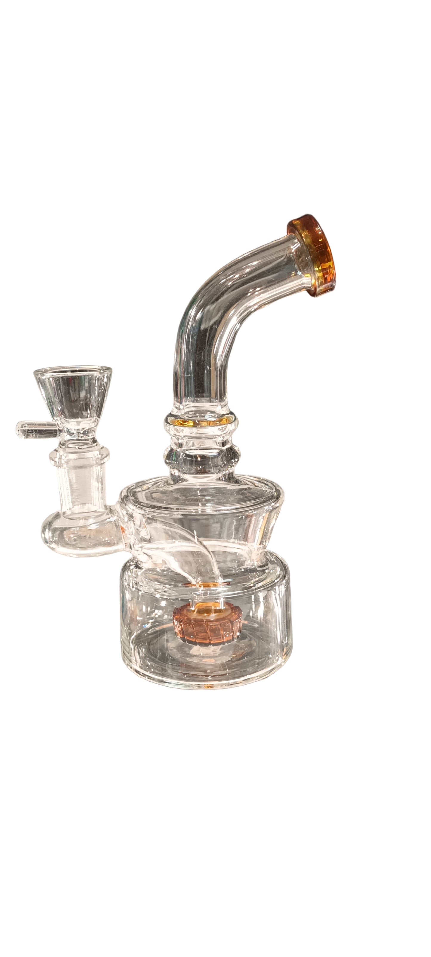 Mini 15cm Percolator Glass Bong 14mm - Ice Notch Overkill Mini Rig