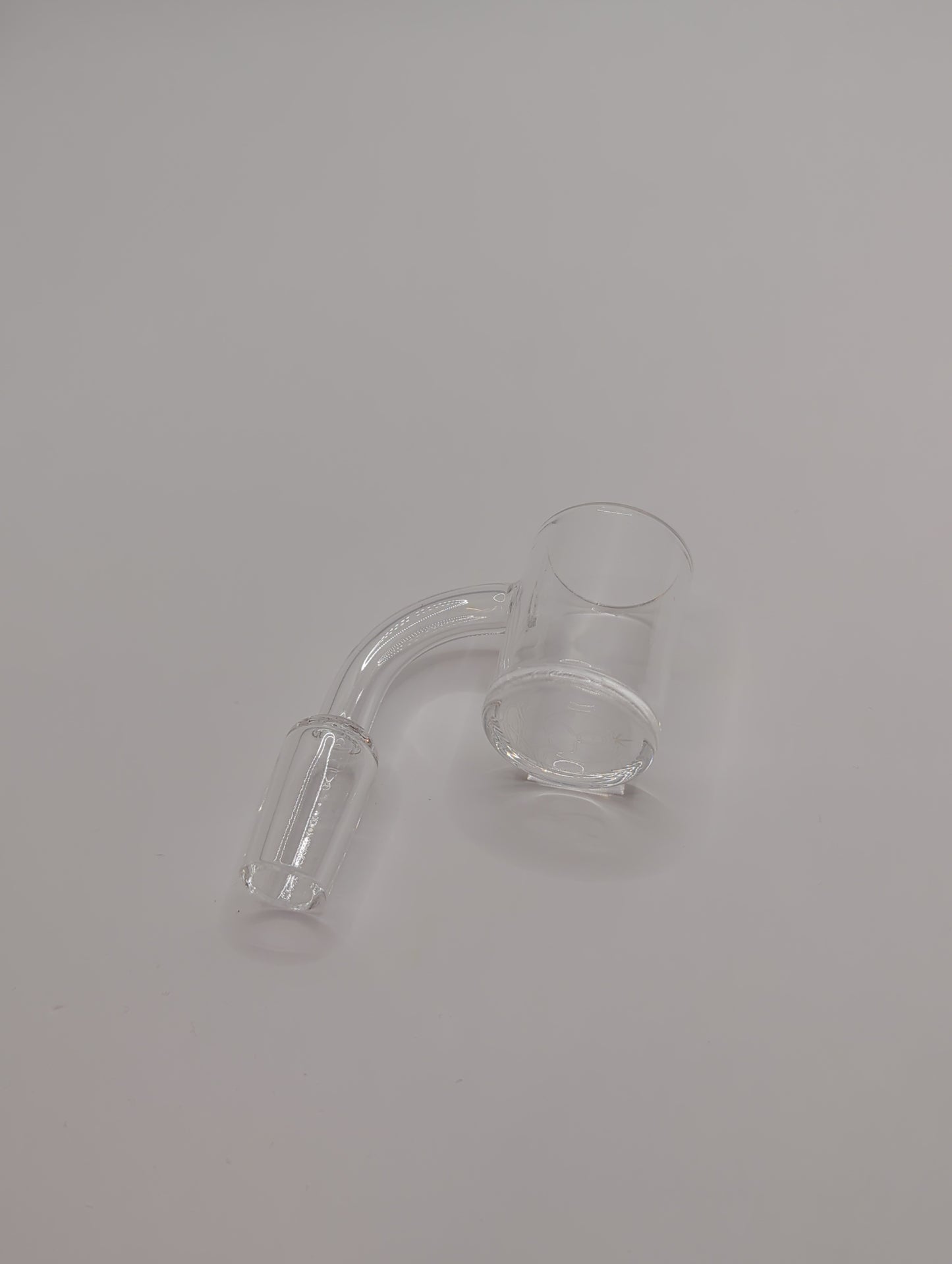 Head Happy Quartz Banger Bottom Logo - Beveled Edge Clear - 2mm Wall 4mm Bottom 14mm Male 90 Degree -