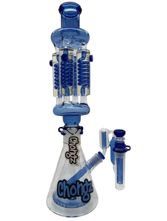 Chongz Glass Blue Accent Tower of Power Multi Chamber D-lux