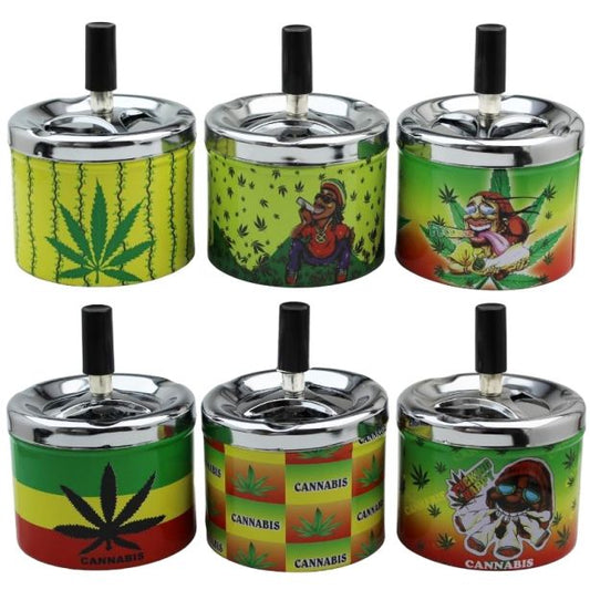 Push Down Spinning Ashtray - Assorted Designs
