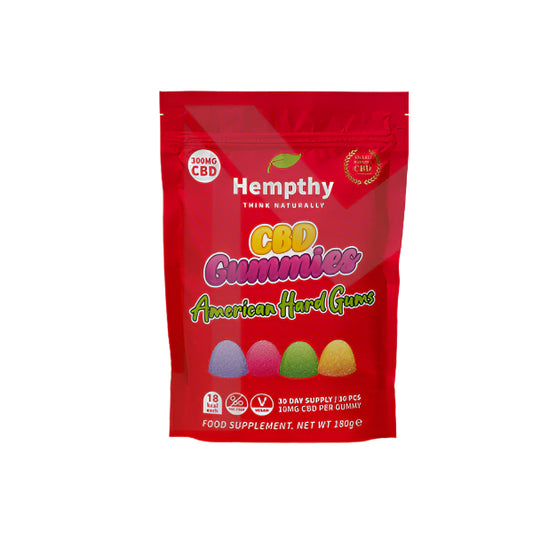 Hempthy 300mg CBD Gummies 30 Ct Pouch - American Hard Gums