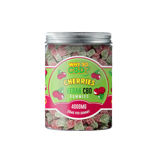 Why So CBD? 4000mg Broad Spectrum CBD Large Vegan Gummies - 11 Flavours - Cherries