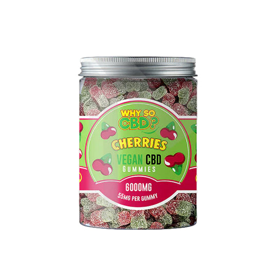 Why So CBD? 6000mg Broad Spectrum CBD Large Vegan Gummies - 11 Flavours - Cherries
