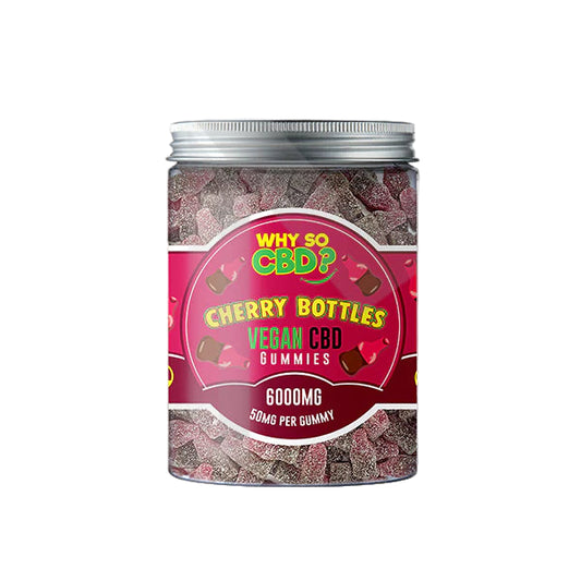 Why So CBD? 6000mg Broad Spectrum CBD Large Vegan Gummies - 11 Flavours - Cherry Bottles