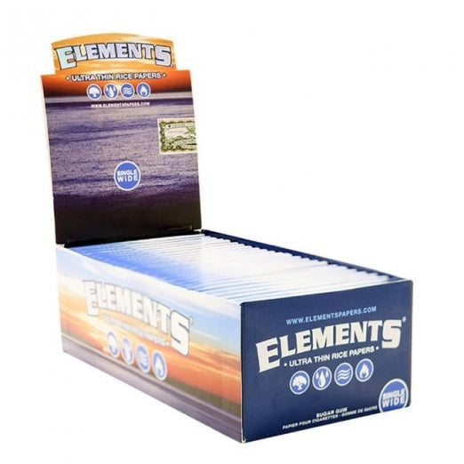 Elements Single Wide Rolling Papers BLUE
