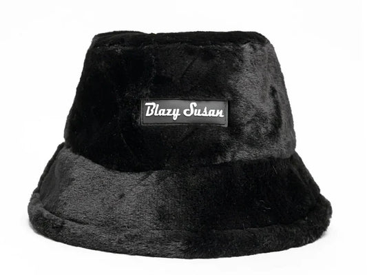 Blazy Susan Fuzzy Bucket Hat - Black