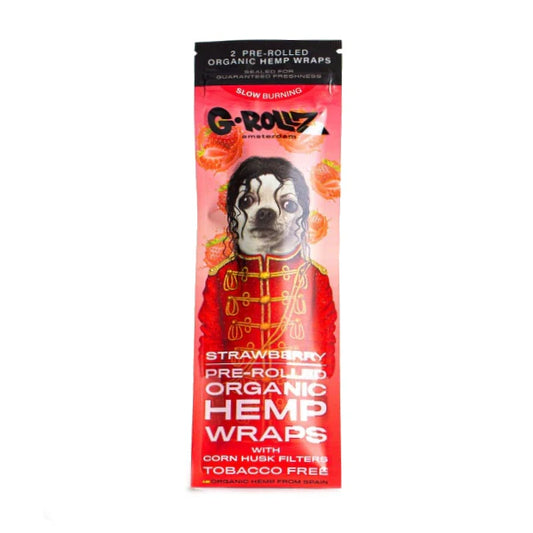 G-ROLLZ - 4x Strawberry Hemp Wrap + Corn Husk Tip