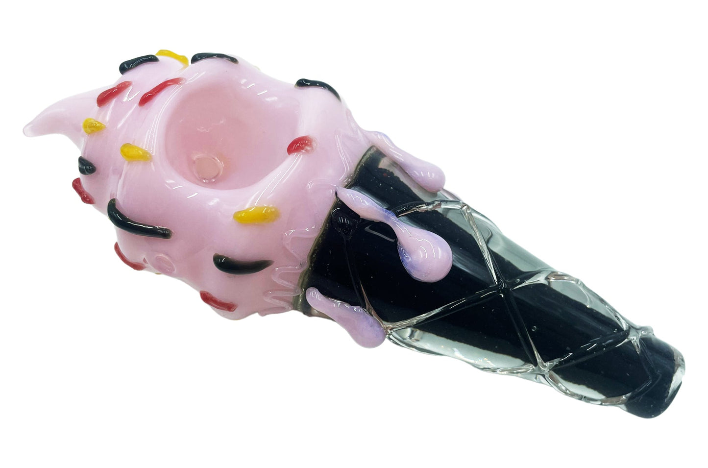 Glass Ice Cream Cone Pipe 4 Inch (Purple, Pink, Green)