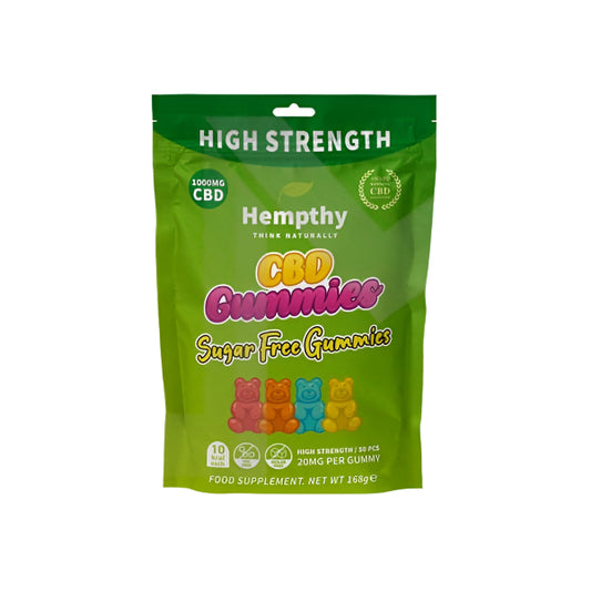 Hempthy 1000mg CBD Sugar Free Gummies - 50 Pieces