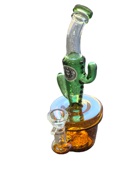 Glass Small Percolator Cactus Bong (14mm) 23cm 220gm