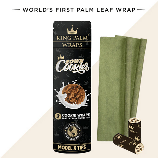 King Palm- 2 Wrap  - Crow Cookies + Cream Tips - 10 Pack