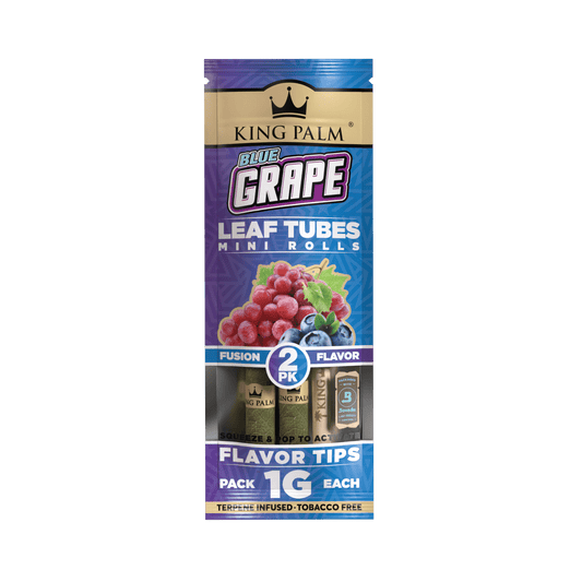 King Palm - Mini Rolls - 2 pack  - 1g - FUSION - Blue Grape - 10 Pack