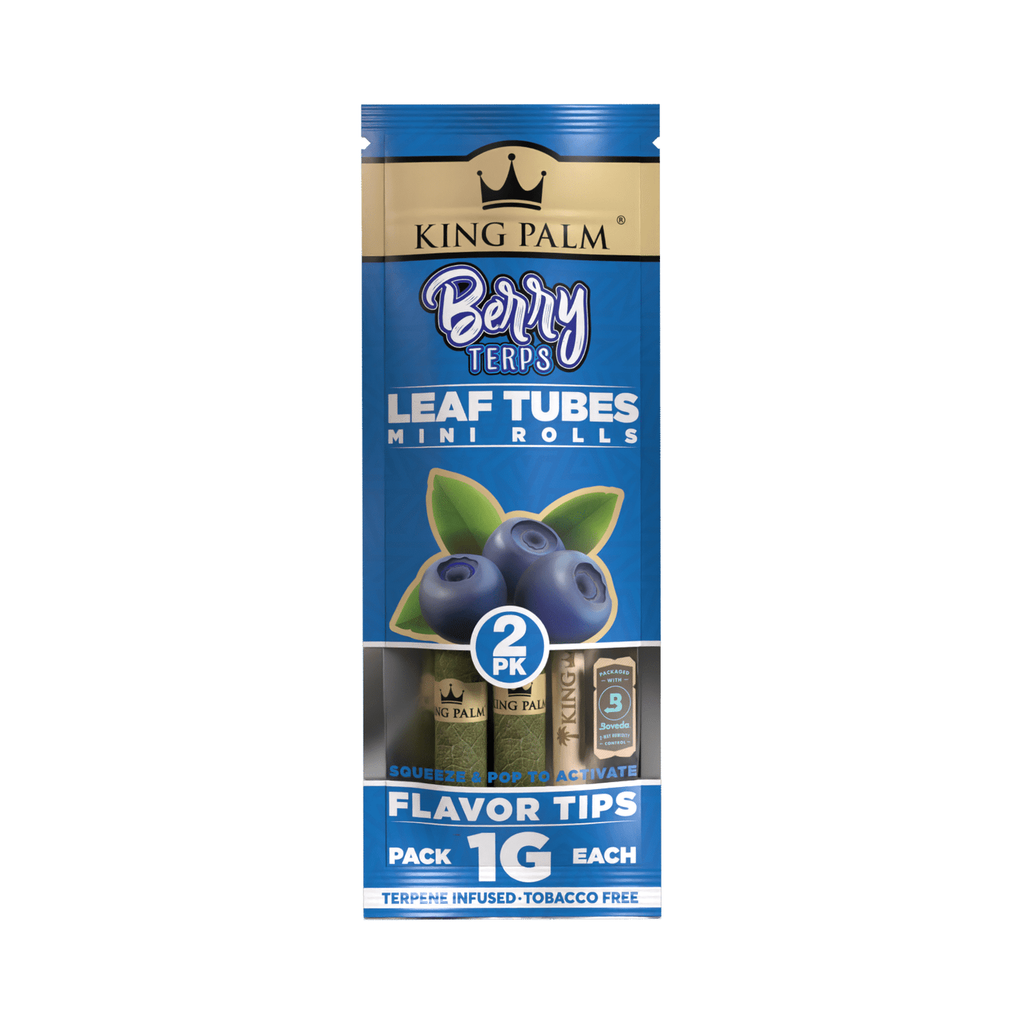 King Palm - Mini Rolls - 2 pack- 1g - Wrap - Berry Terps - Single Pack