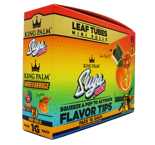 King Palm - Mini Rolls - 2 pack  - 1g - Wrap - Suga Punch - Honey Orange - Suga Sean - 10 Pack