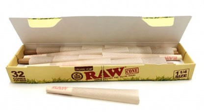 Raw Classic Organic Cones 1 1/4 Pack of 32 Cones