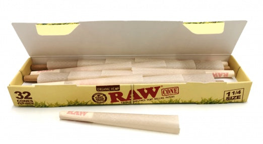 Raw Classic Organic Cones 1 1/4 Pack of 32 Cones