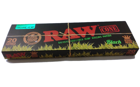 RAW Black Organic Kingsize Cones 20 Pack