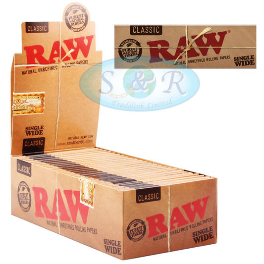 RAW Classic Single Wide Rolling Papers (50 Per Box)