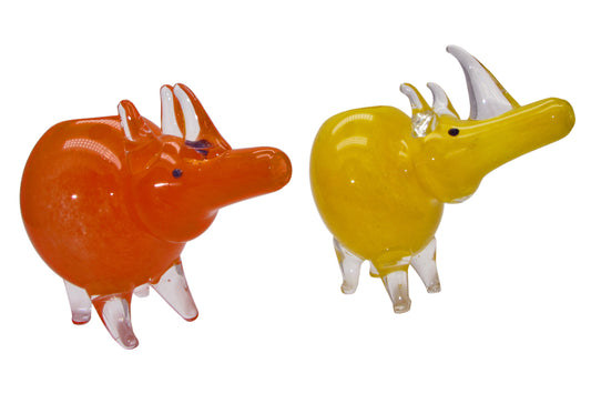 Rhino Pipe - 4  4 Rhino Animal Glass Pipe NAP-34