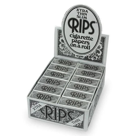 Rips Rolling Papers Rolls Black - Slim - (XTRA THIN) 5meter (24pcs) BOX