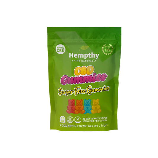 Hempthy 300mg CBD Gummies 30 Ct Pouch - Sugar Free Gummies