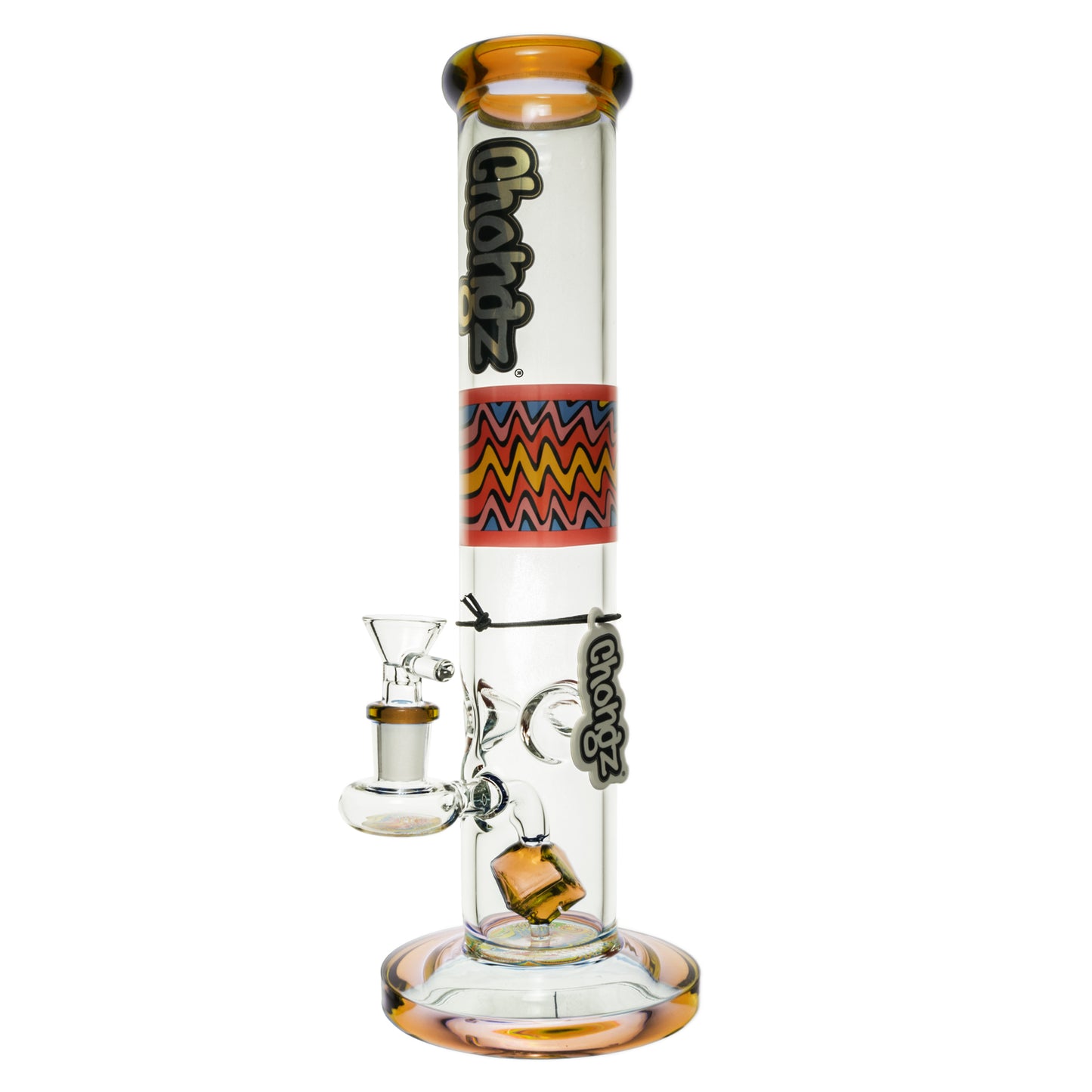 Chongz 31cm Boltz Yellow Accent Perc Glass Waterpipe