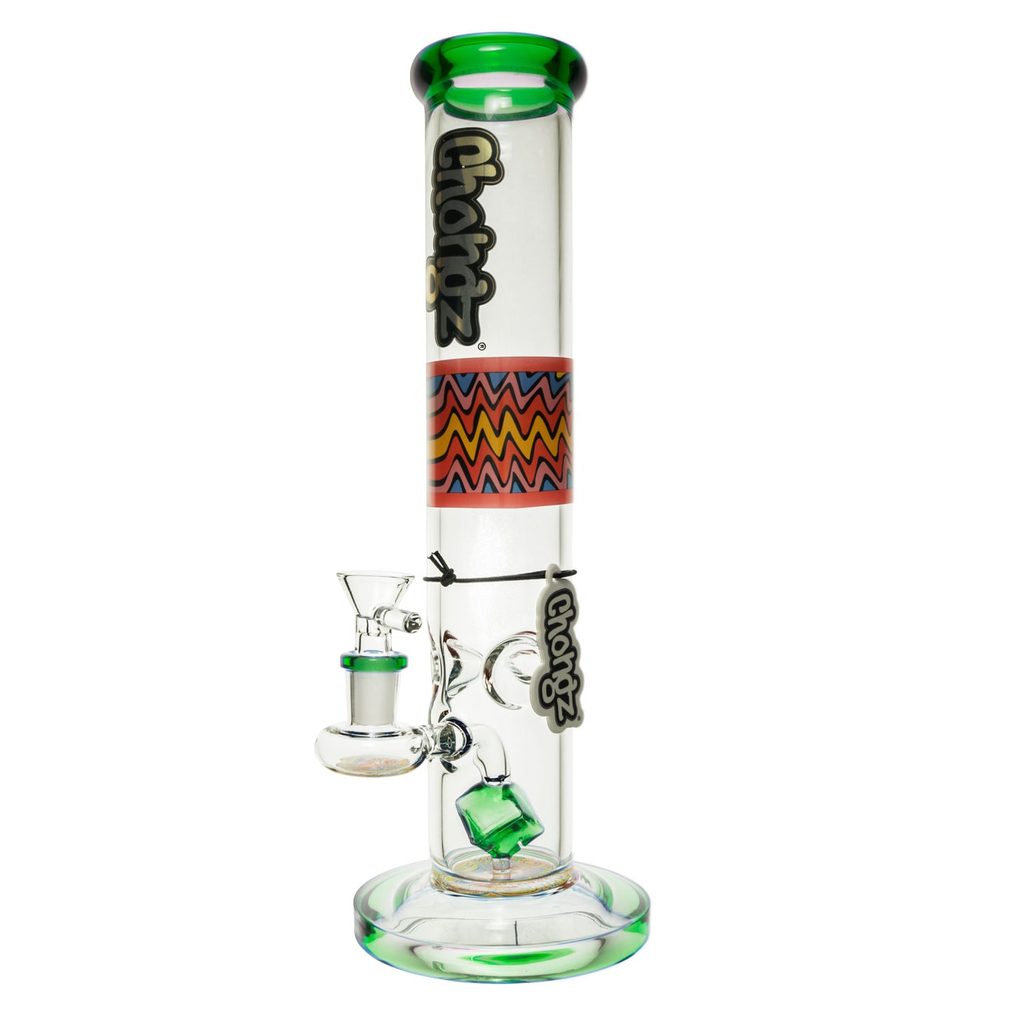 Chongz 31cm Boltz Green Accent Perc Glass Waterpipe