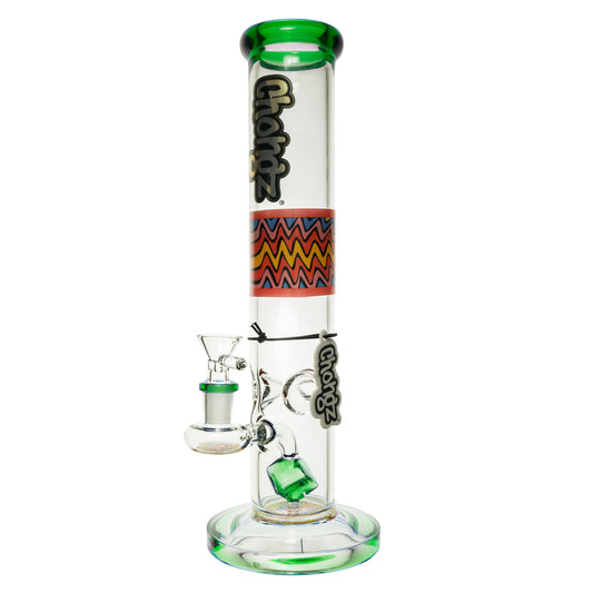 Chongz 31cm Boltz Green Accent Perc Glass Waterpipe